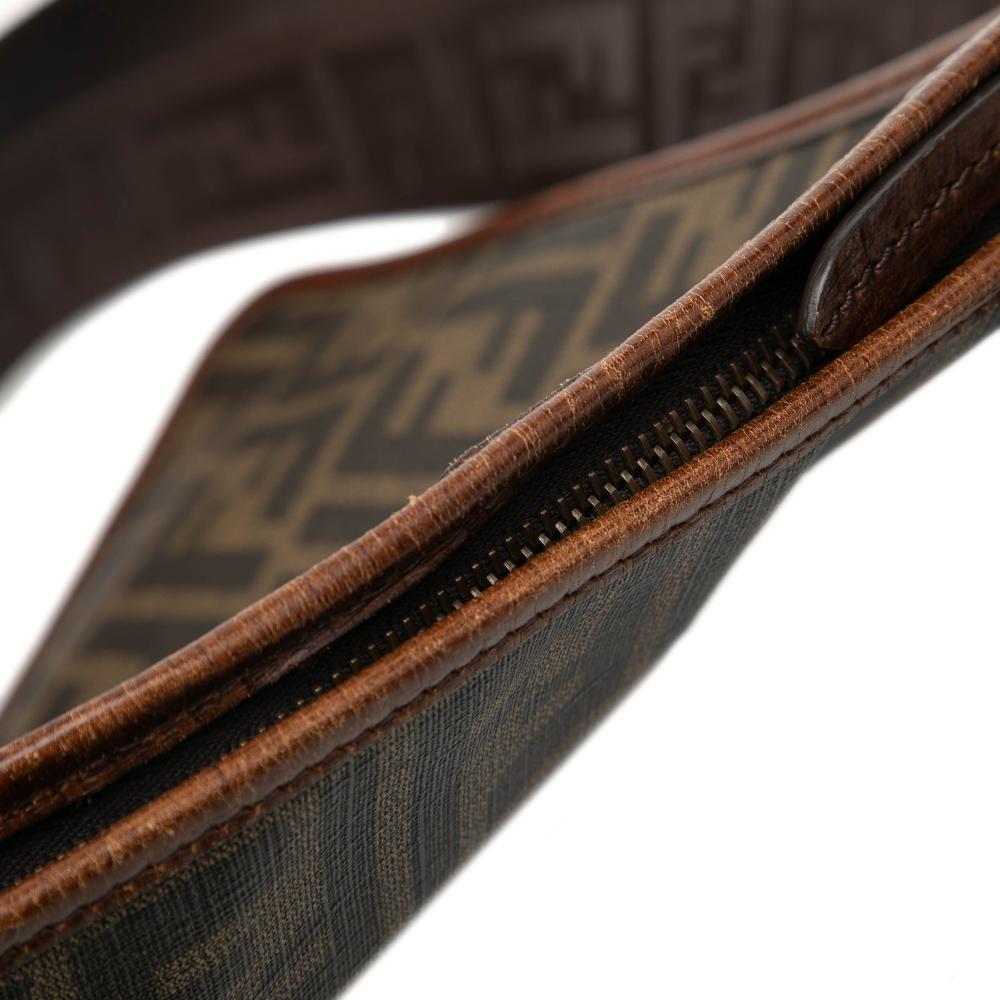 Fendi AB Fendi Brown Coated Canvas Fabric Zucca Crossbody Italy