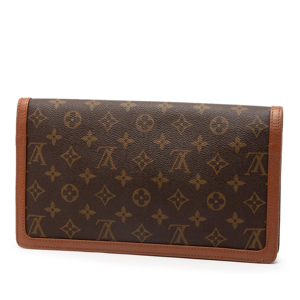 Louis Vuitton B Louis Vuitton Brown Monogram Canvas Fabric Monogram Pochette Dame GM France