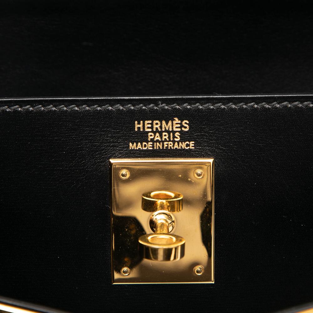 Hermès B Hermès Black Calf Leather Box Kelly Retourne 32 France