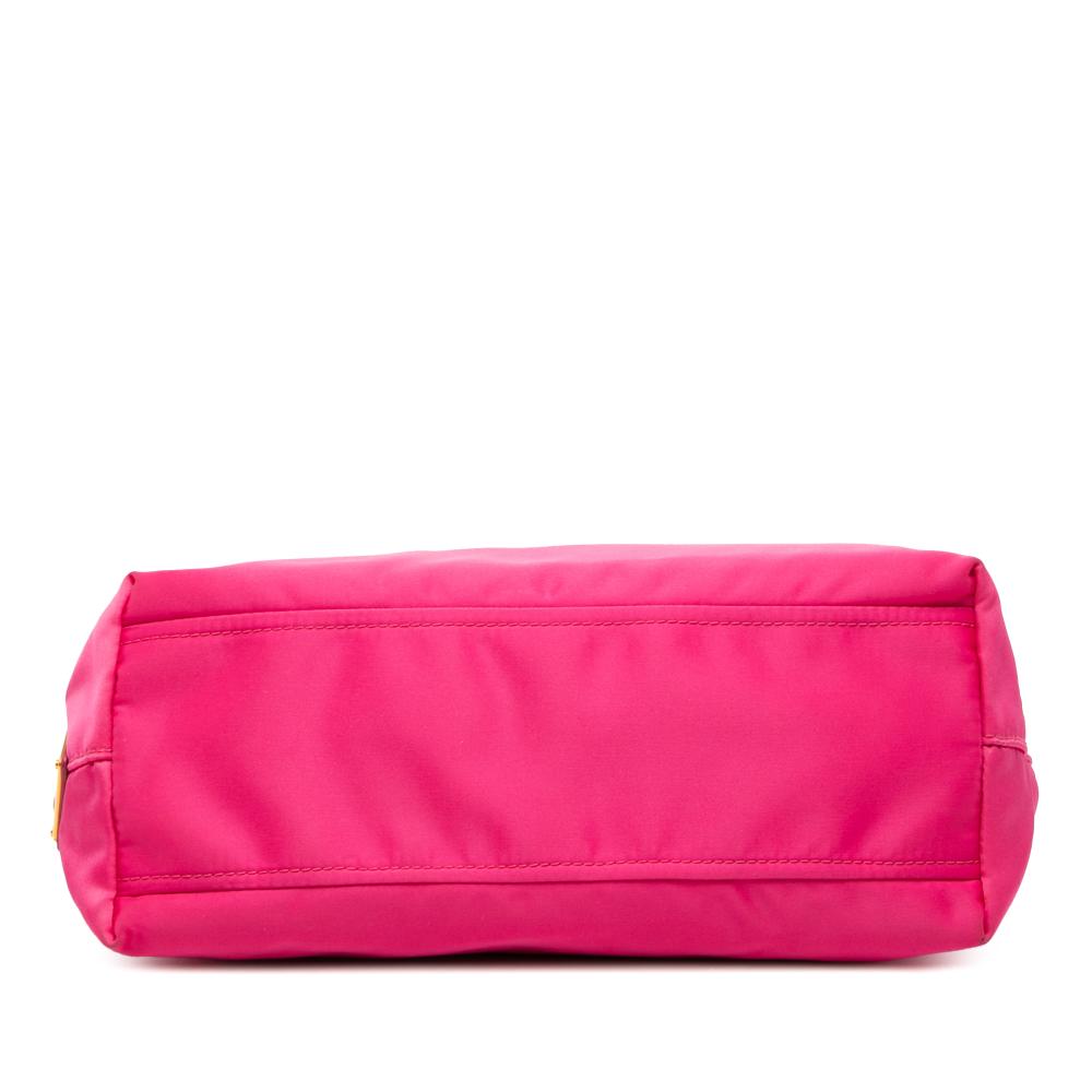 Prada B Prada Pink Nylon Fabric Tessuto Canapa Logo Bow Satchel Italy