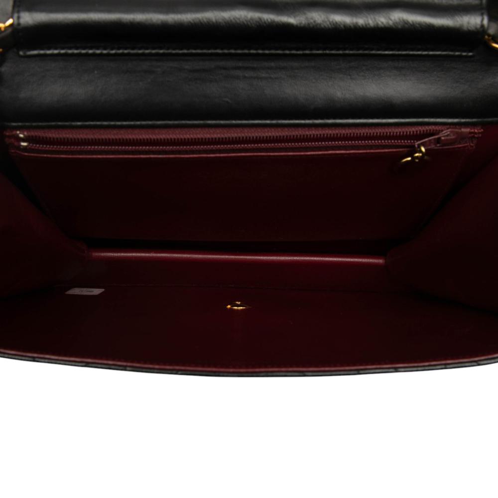 Chanel B Chanel Black Lambskin Leather Leather Medium CC Quilted Lambskin Single Flap France