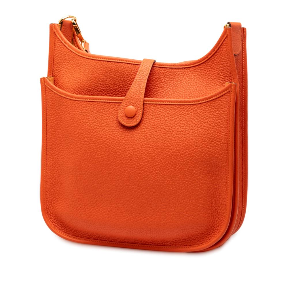 Hermès AB Hermès Orange Dark Orange Calf Leather Clemence Evelyne III 29 France