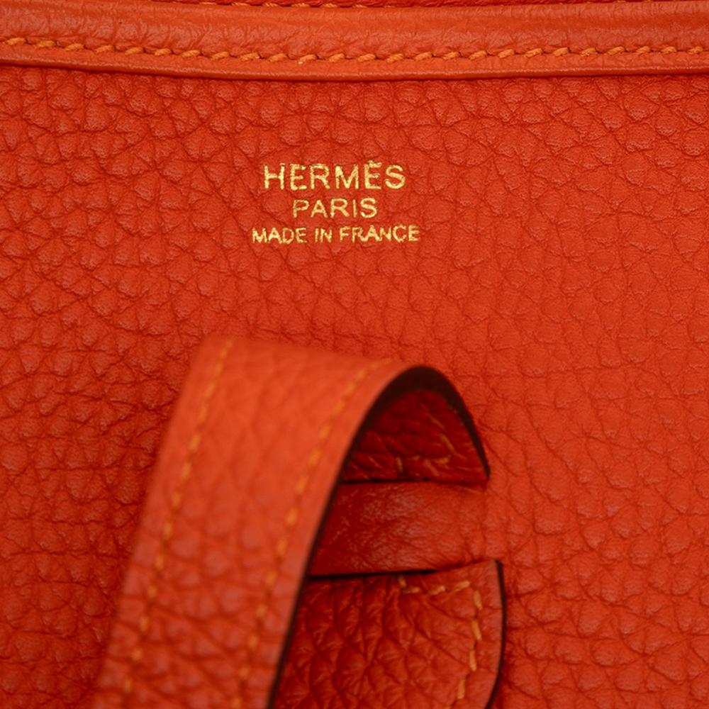 Hermès AB Hermès Orange Dark Orange Calf Leather Clemence Evelyne III 29 France