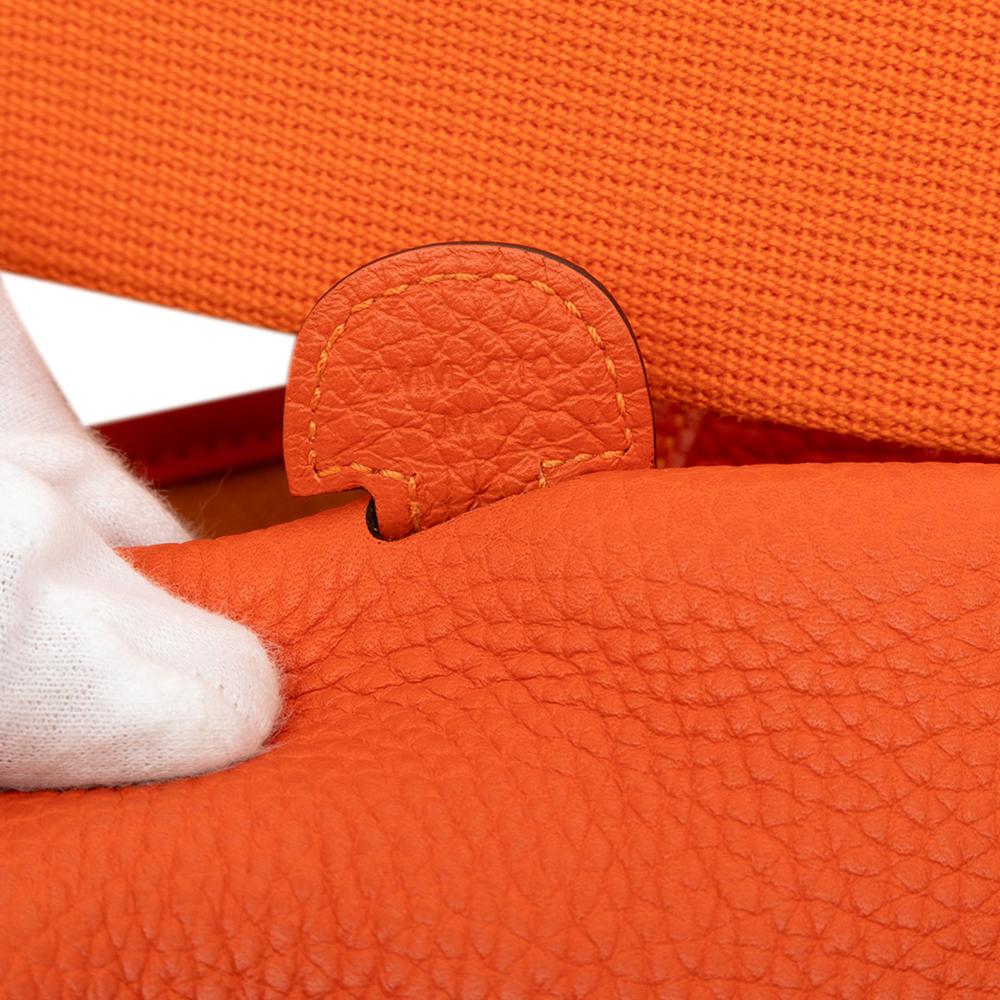 Hermès AB Hermès Orange Dark Orange Calf Leather Clemence Evelyne III 29 France