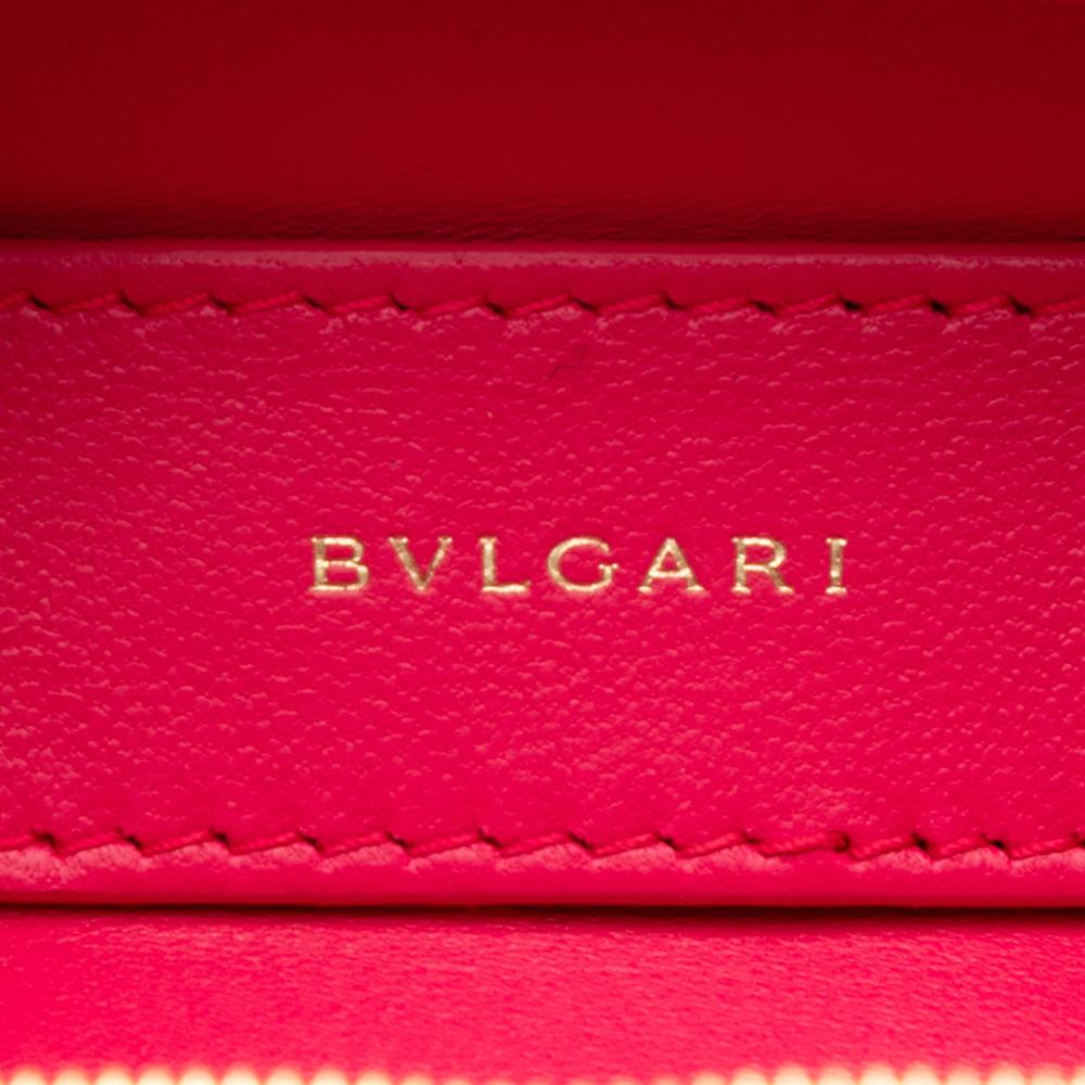 Bvlgari AB Bvlgari Pink Calf Leather Mini Serpenti Forever Vanity Bag Italy