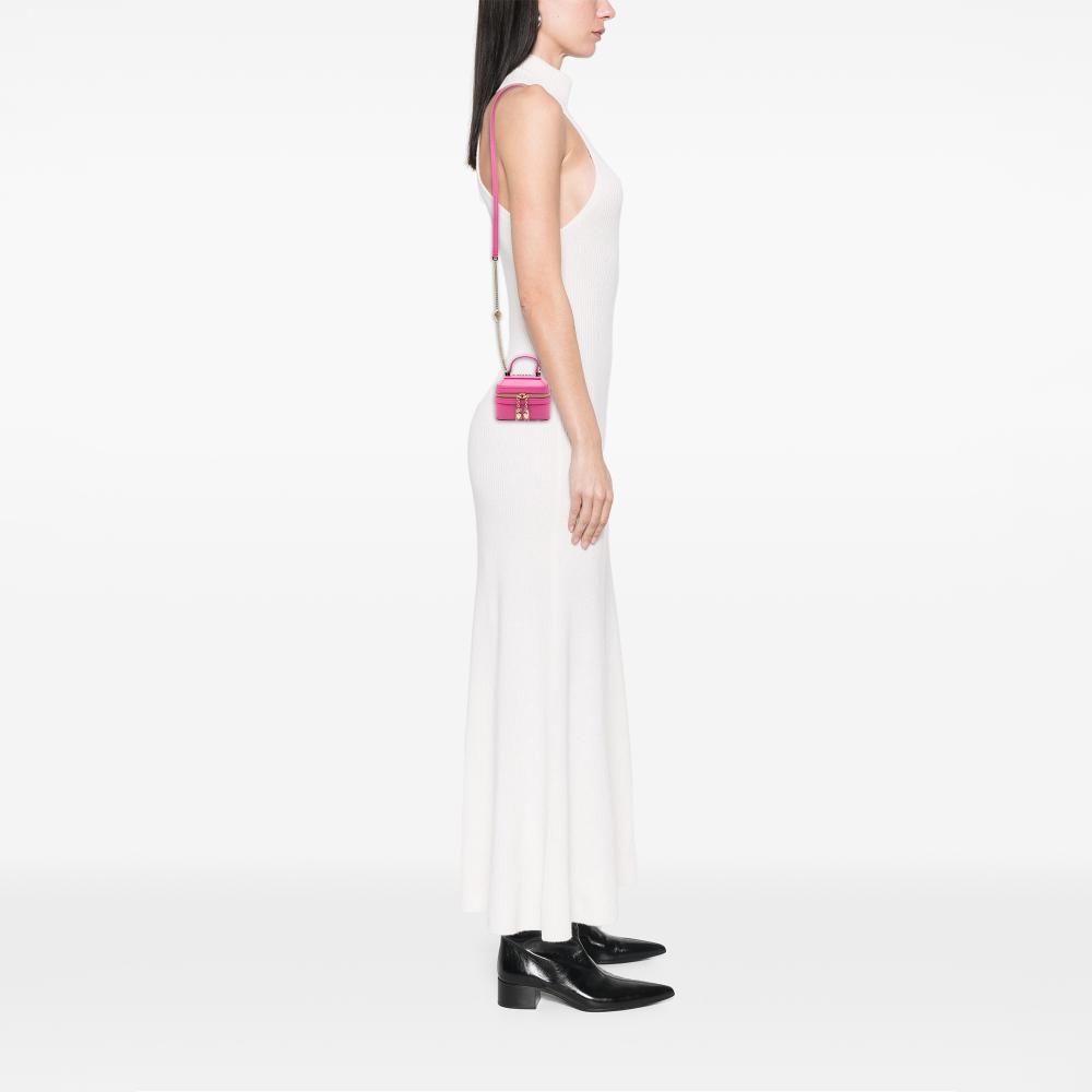 Bvlgari AB Bvlgari Pink Calf Leather Mini Serpenti Forever Vanity Bag Italy