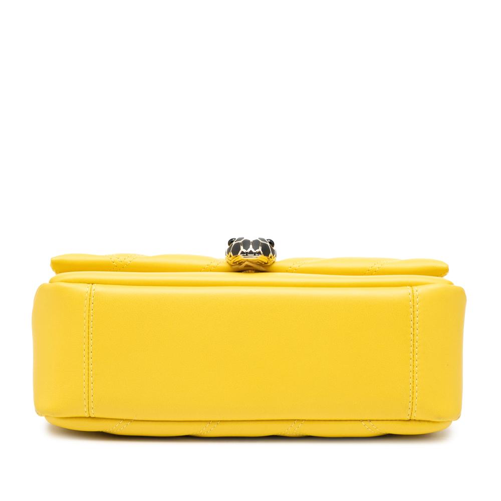 Bvlgari AB Bvlgari Yellow Calf Leather Serpenti Cabochon Chain Crossbody Italy