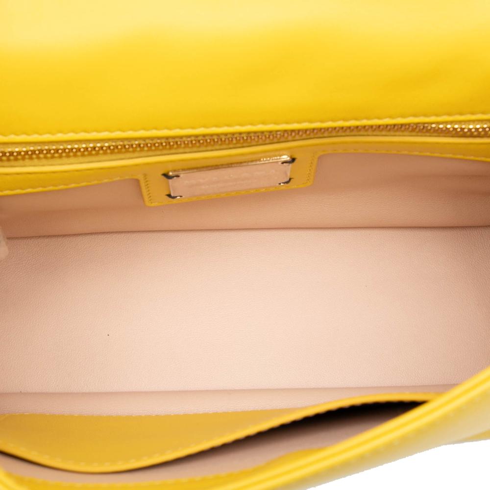 Bvlgari AB Bvlgari Yellow Calf Leather Serpenti Cabochon Chain Crossbody Italy