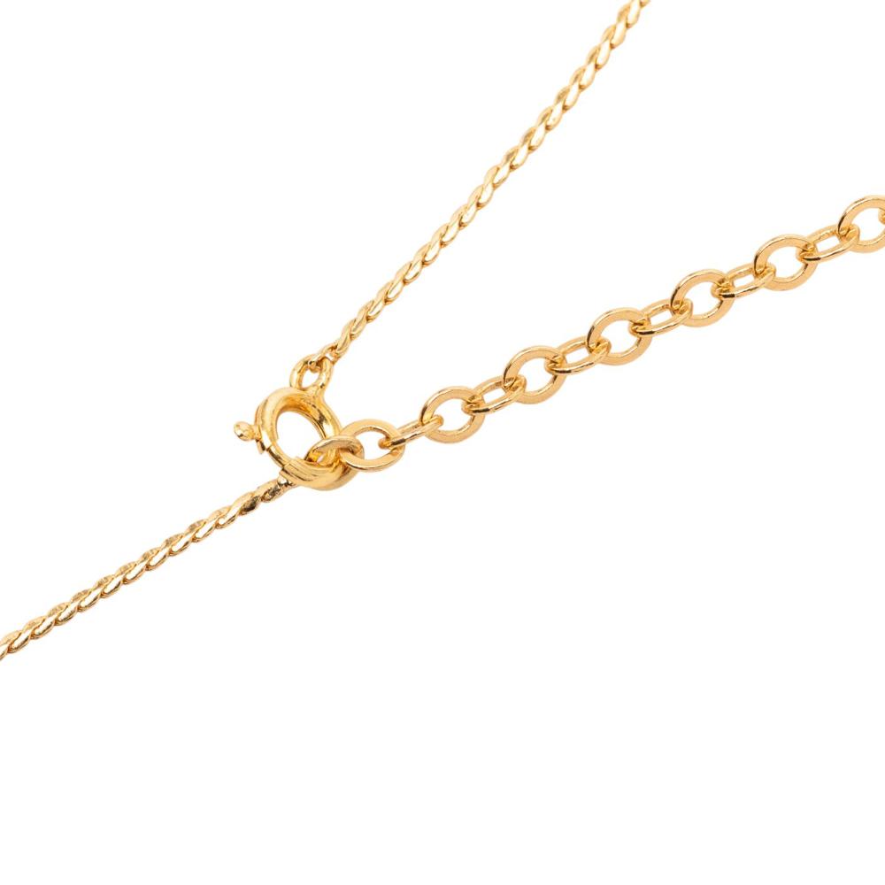 Christian Dior AB Dior Gold Gold Plated Metal Rhinestones CD Logo Pendant Necklace Germany