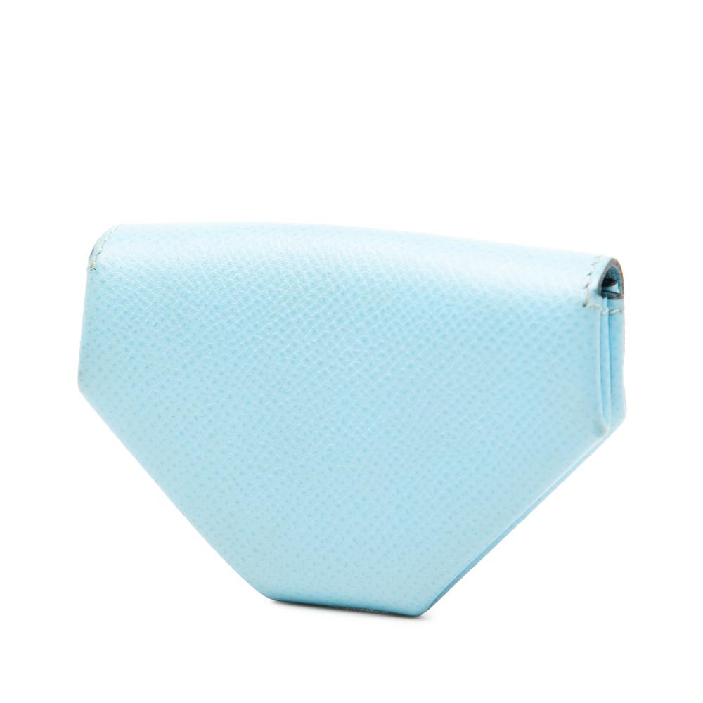 Hermès B Hermès Blue Light Blue Calf Leather Epsom Le 24 Coin Purse France
