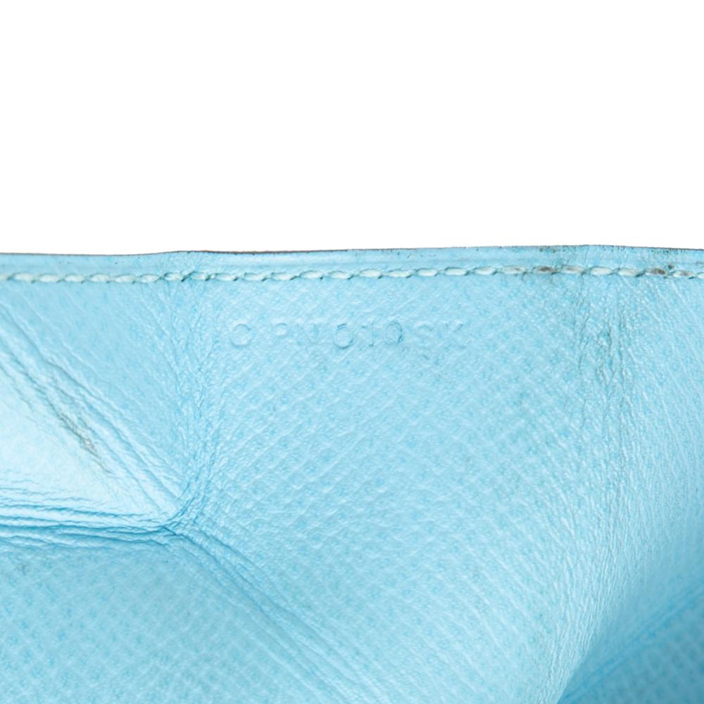 Hermès B Hermès Blue Light Blue Calf Leather Epsom Le 24 Coin Purse France