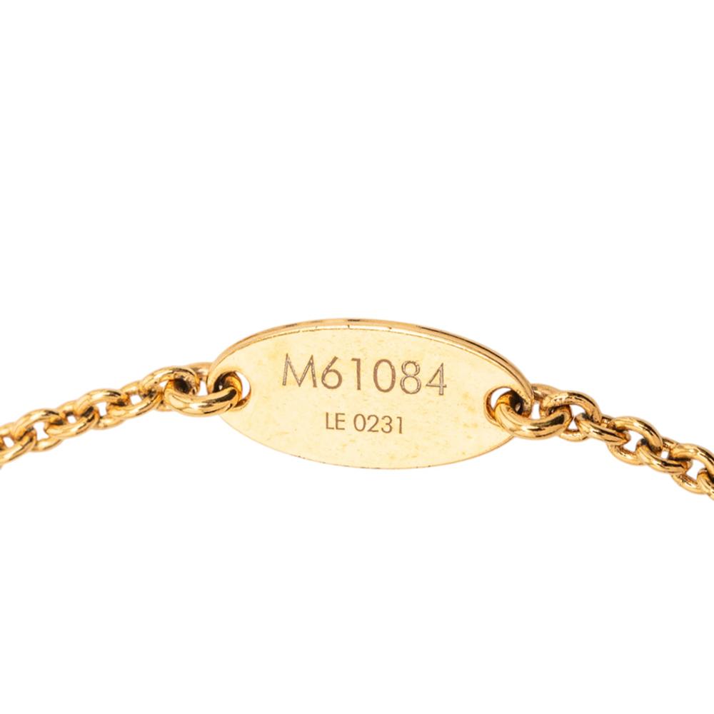 Louis Vuitton AB Louis Vuitton Gold Gold Plated Metal Essential V Bracelet Italy