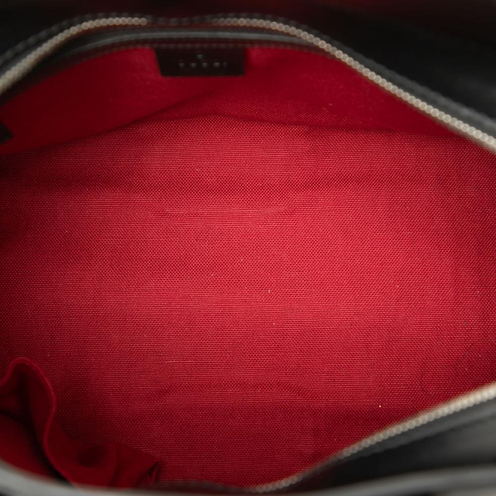 Gucci B Gucci Brown Beige Coated Canvas Fabric GG Supreme Web Dome Top Handle Bag Italy