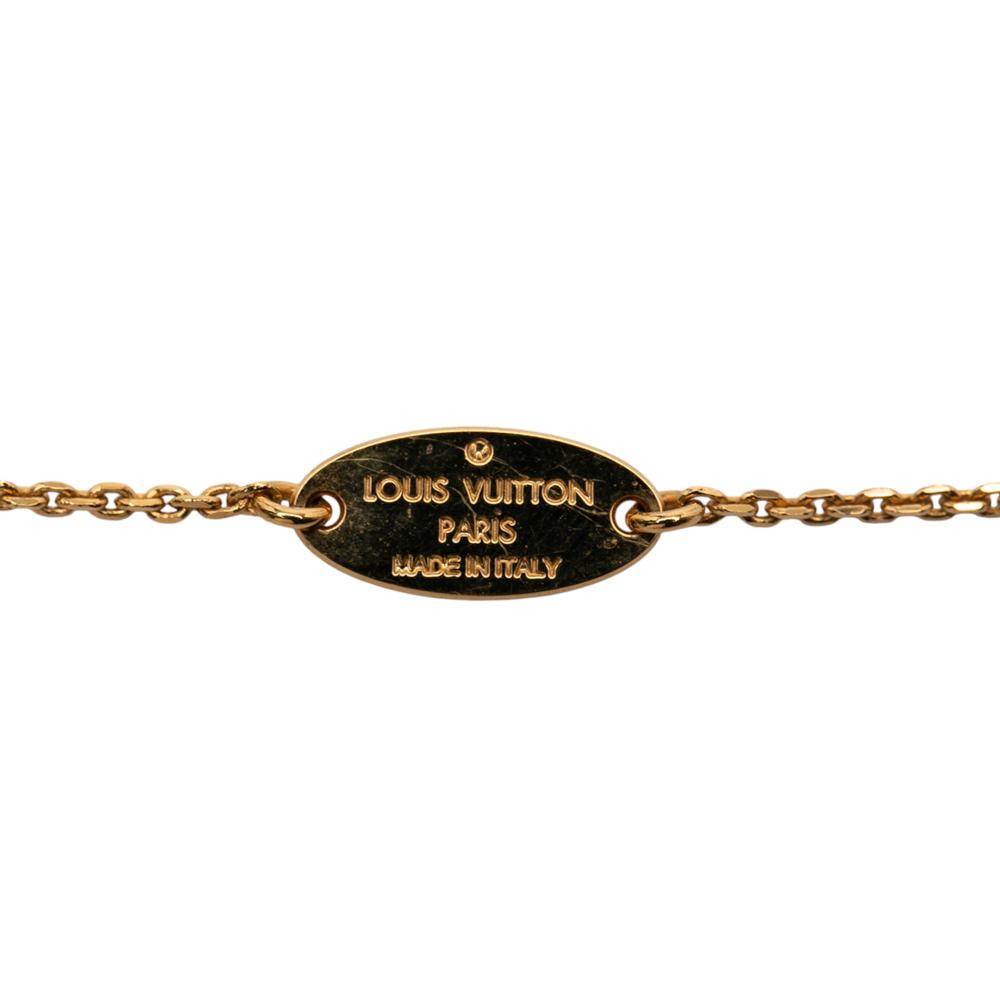 Louis Vuitton B Louis Vuitton Gold Gold Plated Metal LV and Me Letter M Pendant Necklace Italy