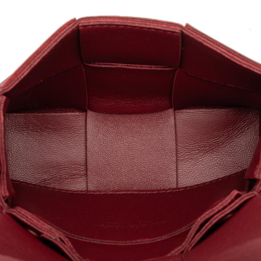 Bottega Veneta Red Bordeaux Nappa Leather Leather Candy Nappa Intrecciato Cassette Crossbody Italy