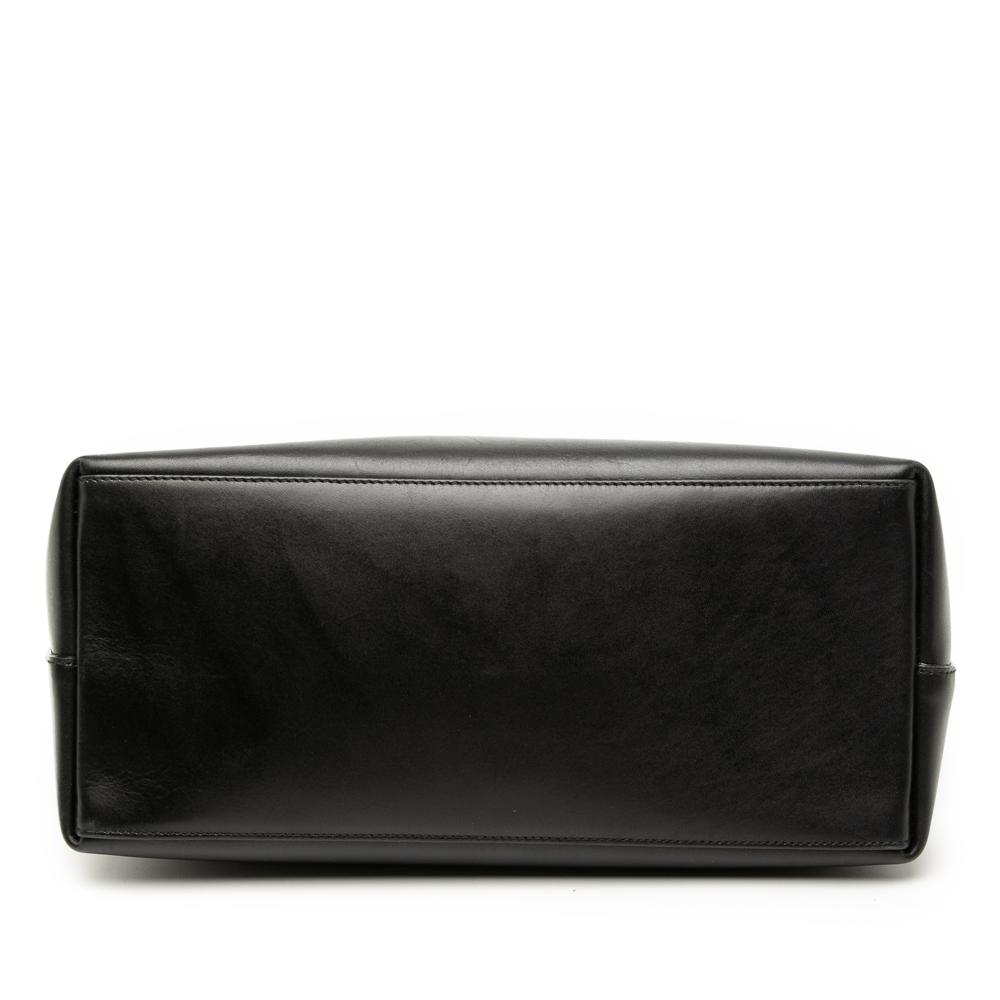 Gucci B Gucci Black Calf Leather Bamboo Shoulder Bag Italy