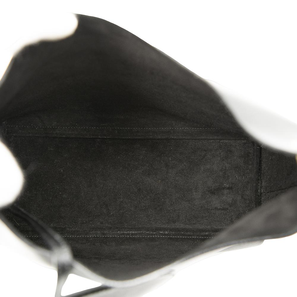 Gucci B Gucci Black Calf Leather Bamboo Shoulder Bag Italy