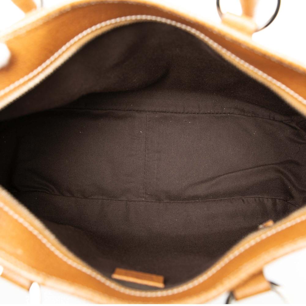 Gucci AB Gucci Brown Beige Canvas Fabric GG Tote Italy