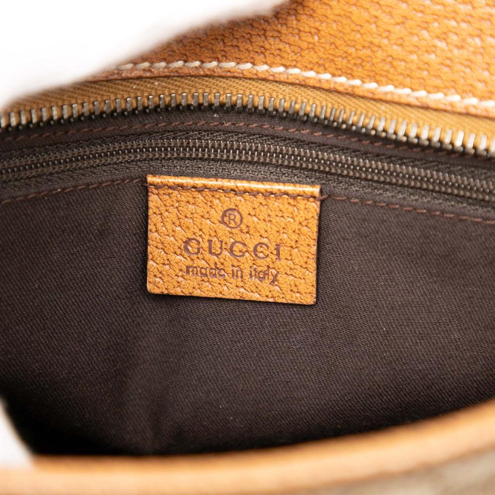 Gucci AB Gucci Brown Beige Canvas Fabric GG Tote Italy