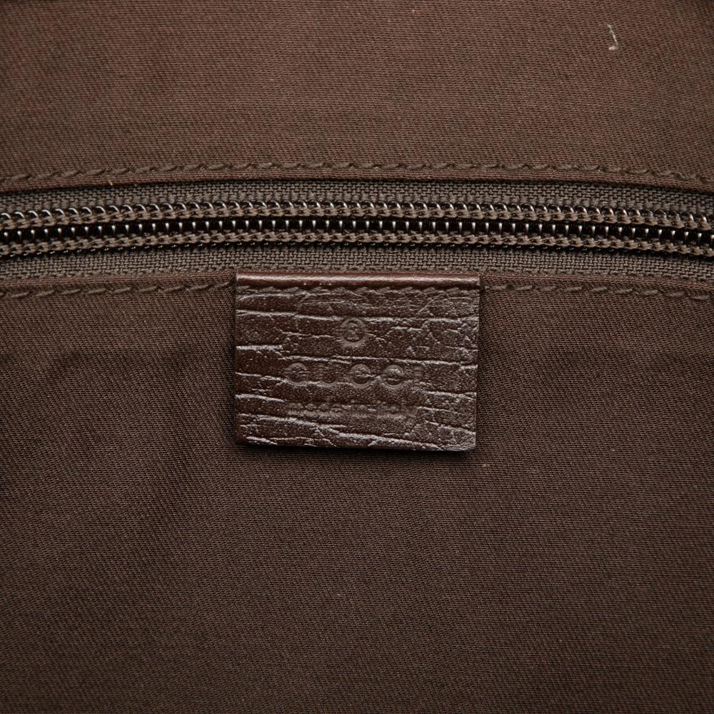 Gucci AB Gucci Brown Beige Coated Canvas Fabric GG Supreme Tote Italy