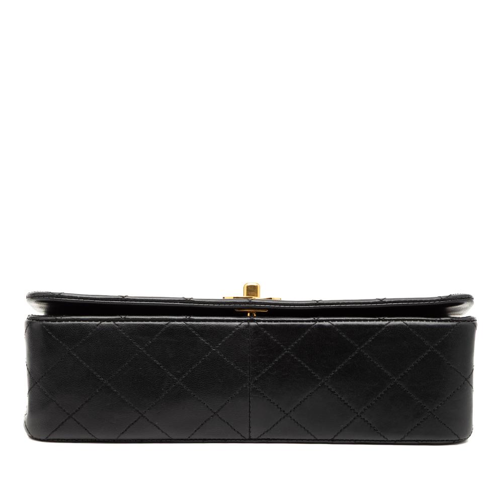 Chanel B Chanel Black Lambskin Leather Leather Medium Quilted Lambskin Full Flap France