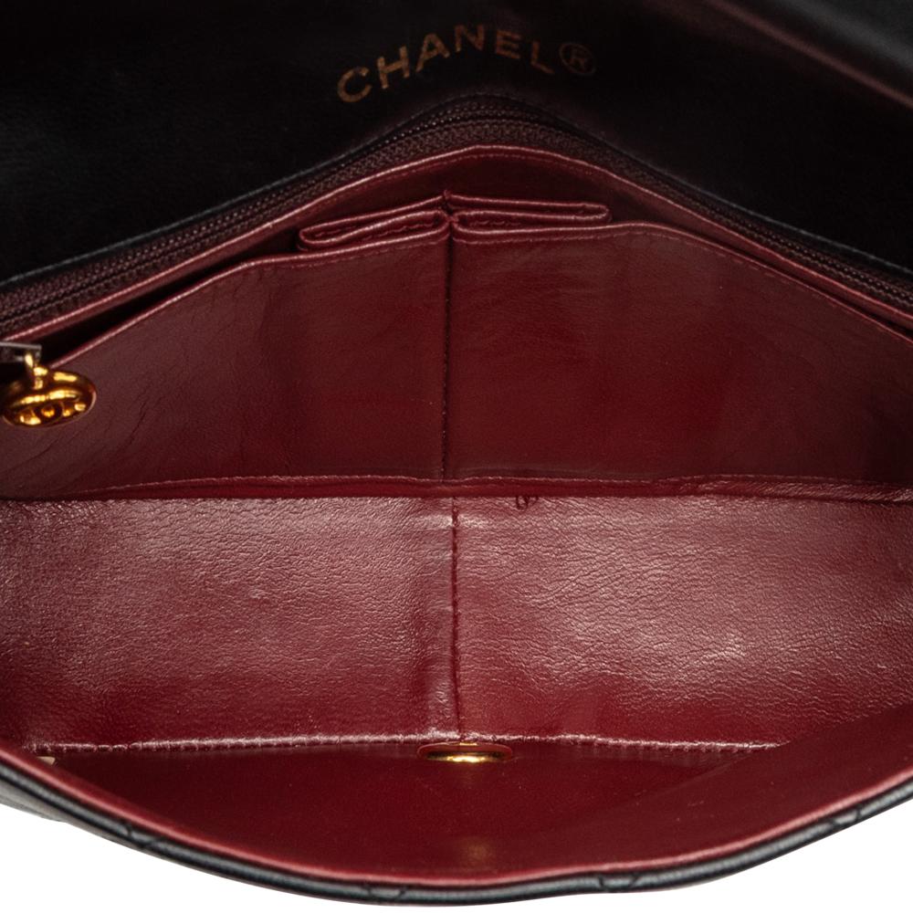 Chanel B Chanel Black Lambskin Leather Leather Medium Quilted Lambskin Full Flap France