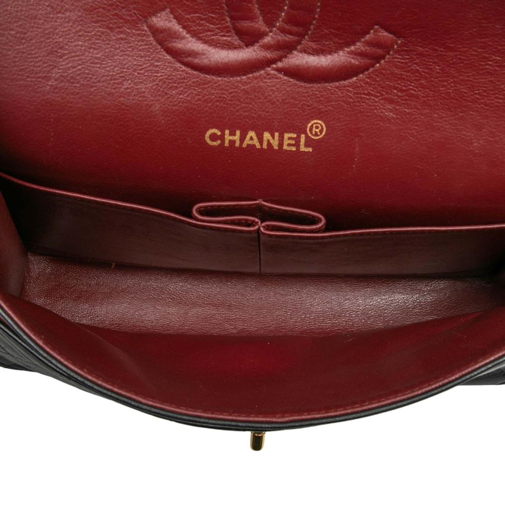 Chanel B Chanel Black Lambskin Leather Leather Medium Classic Lambskin Double Flap France