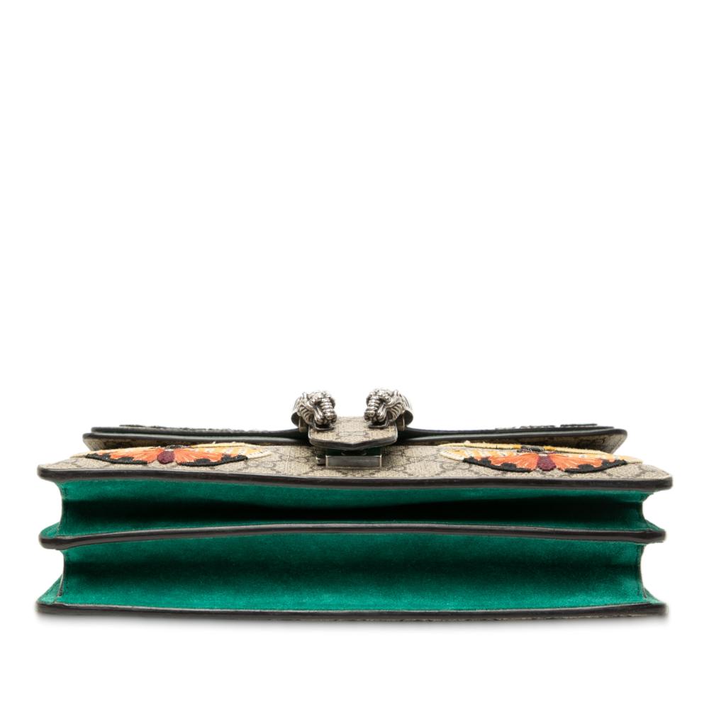 Gucci Brown Medium GG Supreme Embroidered Willow Hill and Butterfly Dionysus Shoulder Bag Italy