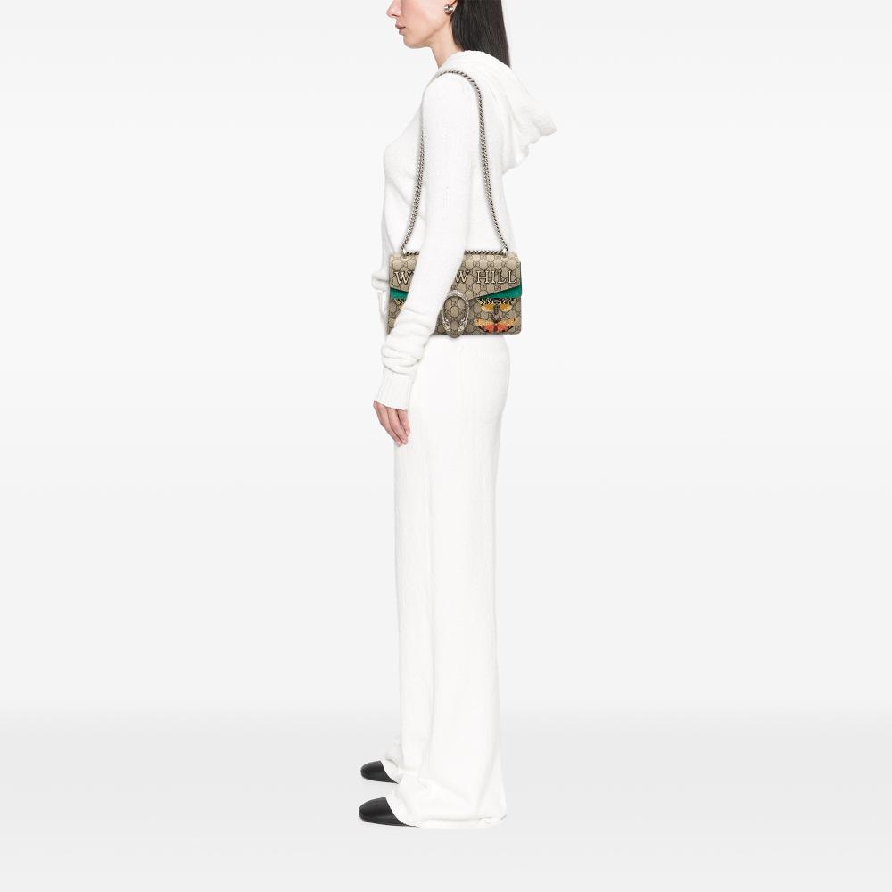 Gucci Brown Medium GG Supreme Embroidered Willow Hill and Butterfly Dionysus Shoulder Bag Italy