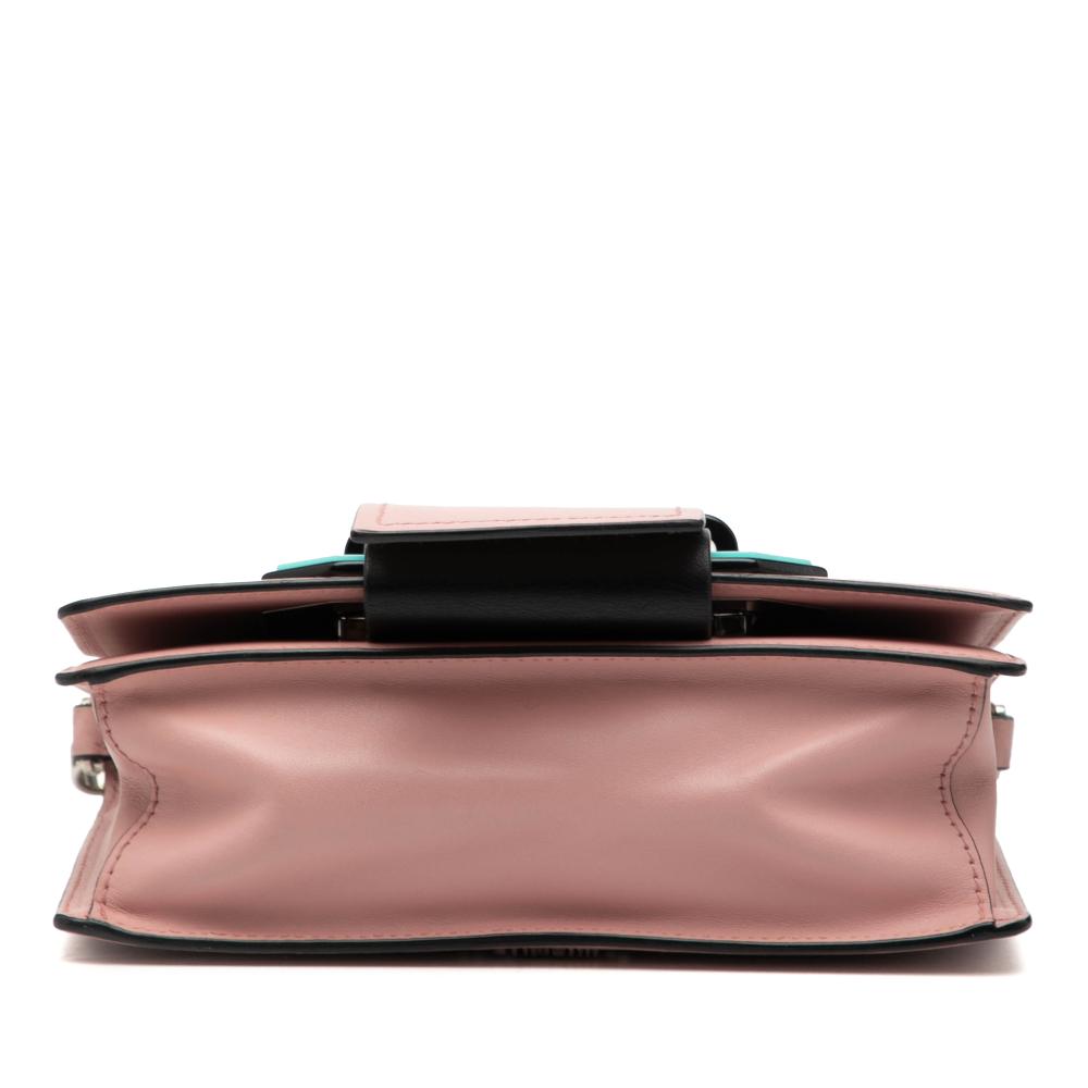 Prada B Prada Pink Calf Leather City Plex Ribbon Crossbody Italy