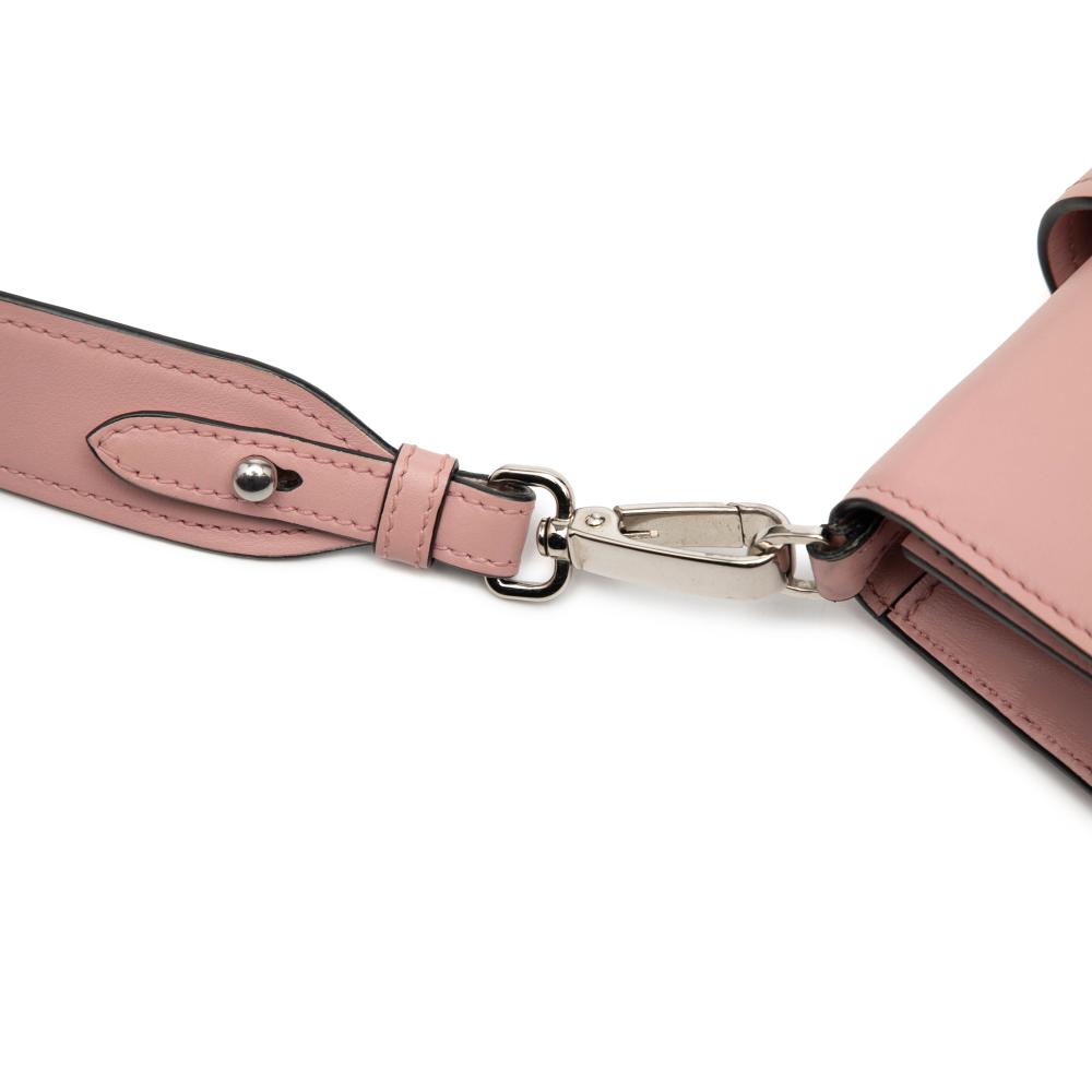 Prada B Prada Pink Calf Leather City Plex Ribbon Crossbody Italy