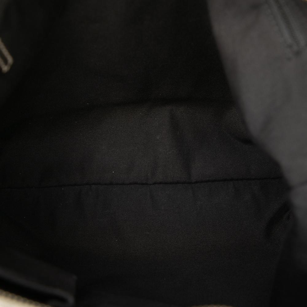 Gucci B Gucci Brown Beige Canvas Fabric GG Abbey D Ring Crossbody Italy