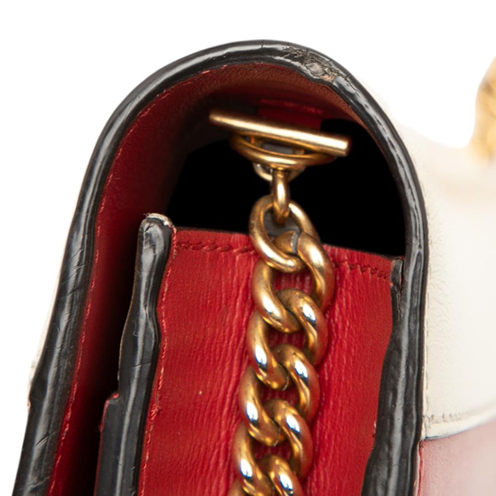 Gucci B Gucci Red Calf Leather skin Queen Margaret Wallet on Chain Italy