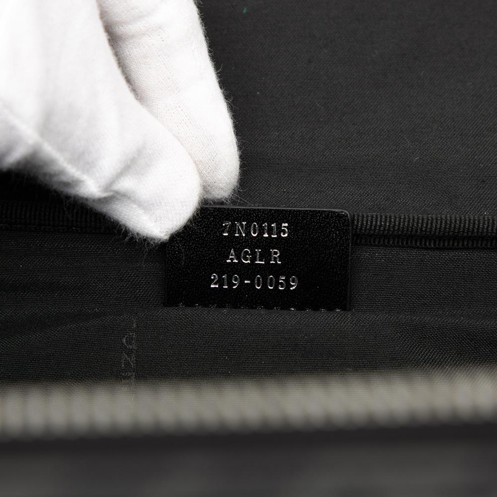 Fendi AB Fendi Black Coated Canvas Fabric Zucca Surfing Astronaut Clutch Italy