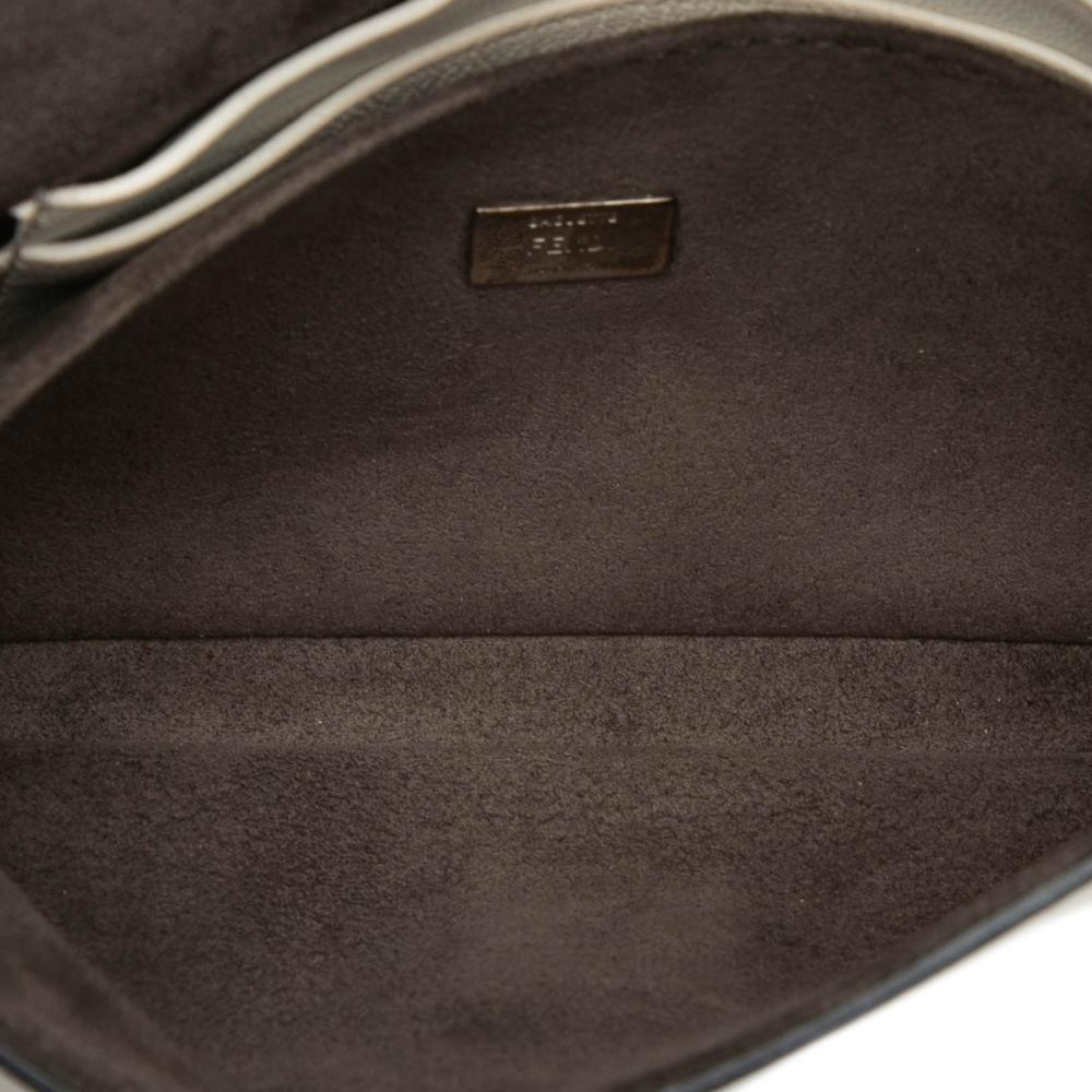 Fendi B Fendi White Nappa Leather Leather Micro Nappa Monster Baguette Satchel Italy