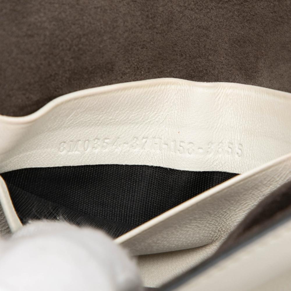 Fendi B Fendi White Nappa Leather Leather Micro Nappa Monster Baguette Satchel Italy