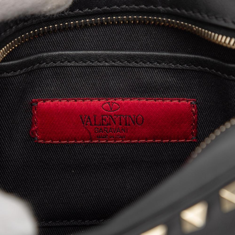 Valentino AB Valentino Black Calf Leather Rockstud Camera Bag Italy