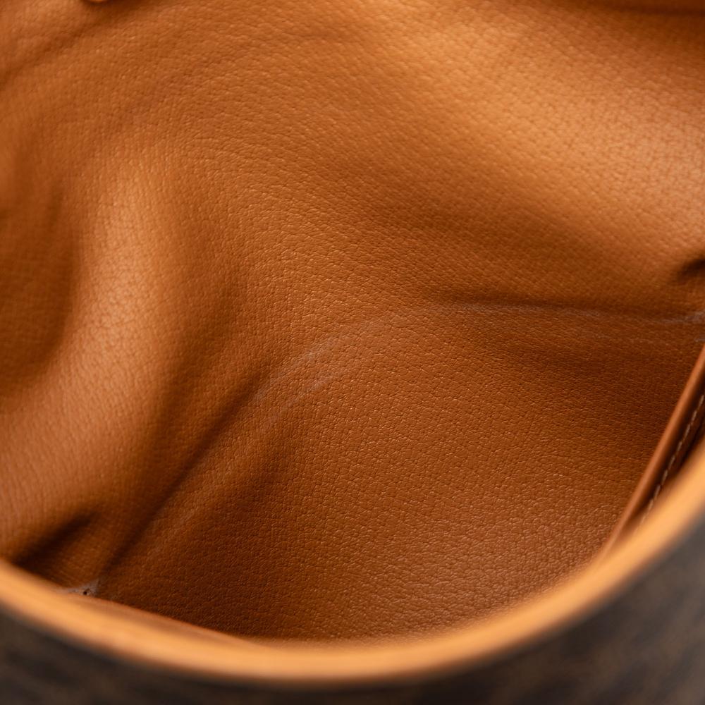 Celine B Celine Brown Coated Canvas Fabric Macadam Clutch Italy