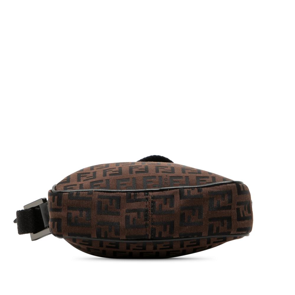 Fendi B Fendi Brown Dark Brown Canvas Fabric Zucchino Crossbody Italy