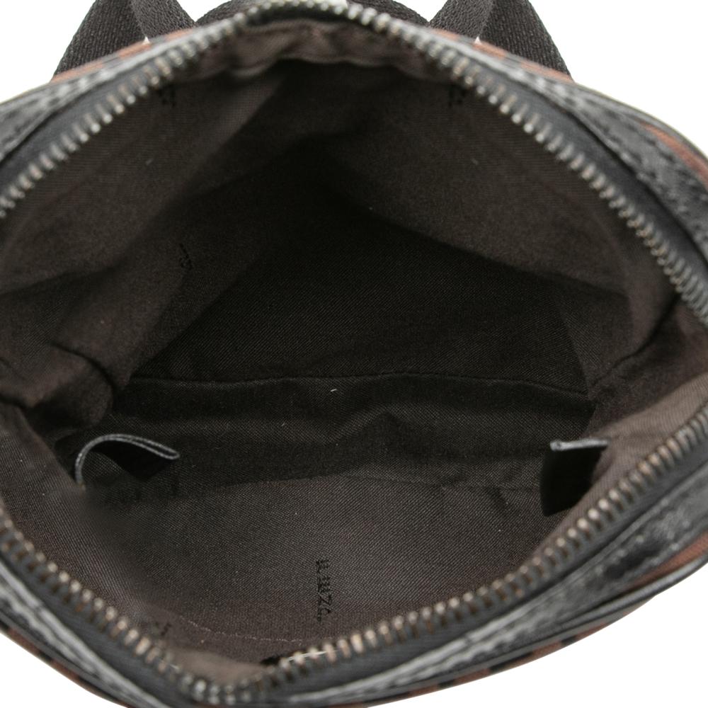 Fendi B Fendi Brown Dark Brown Canvas Fabric Zucchino Crossbody Italy