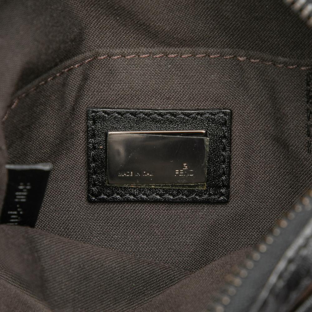 Fendi B Fendi Brown Dark Brown Canvas Fabric Zucchino Crossbody Italy