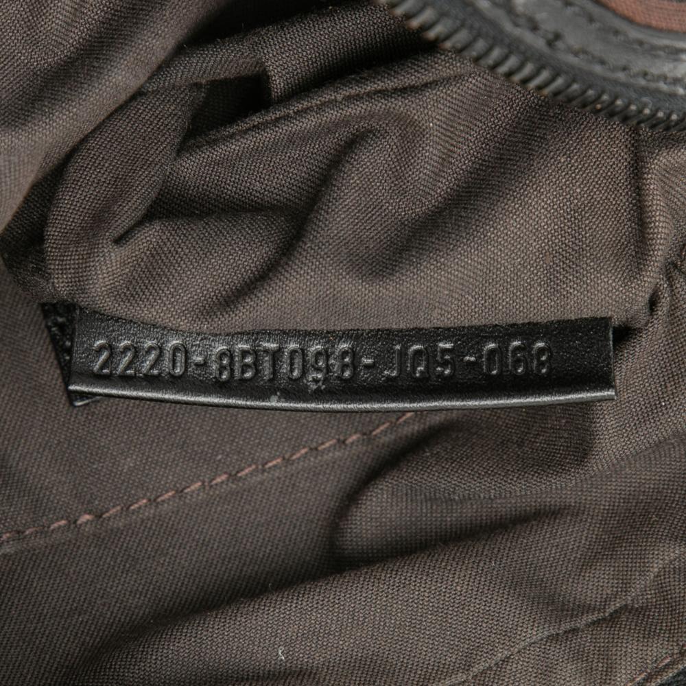 Fendi B Fendi Brown Dark Brown Canvas Fabric Zucchino Crossbody Italy