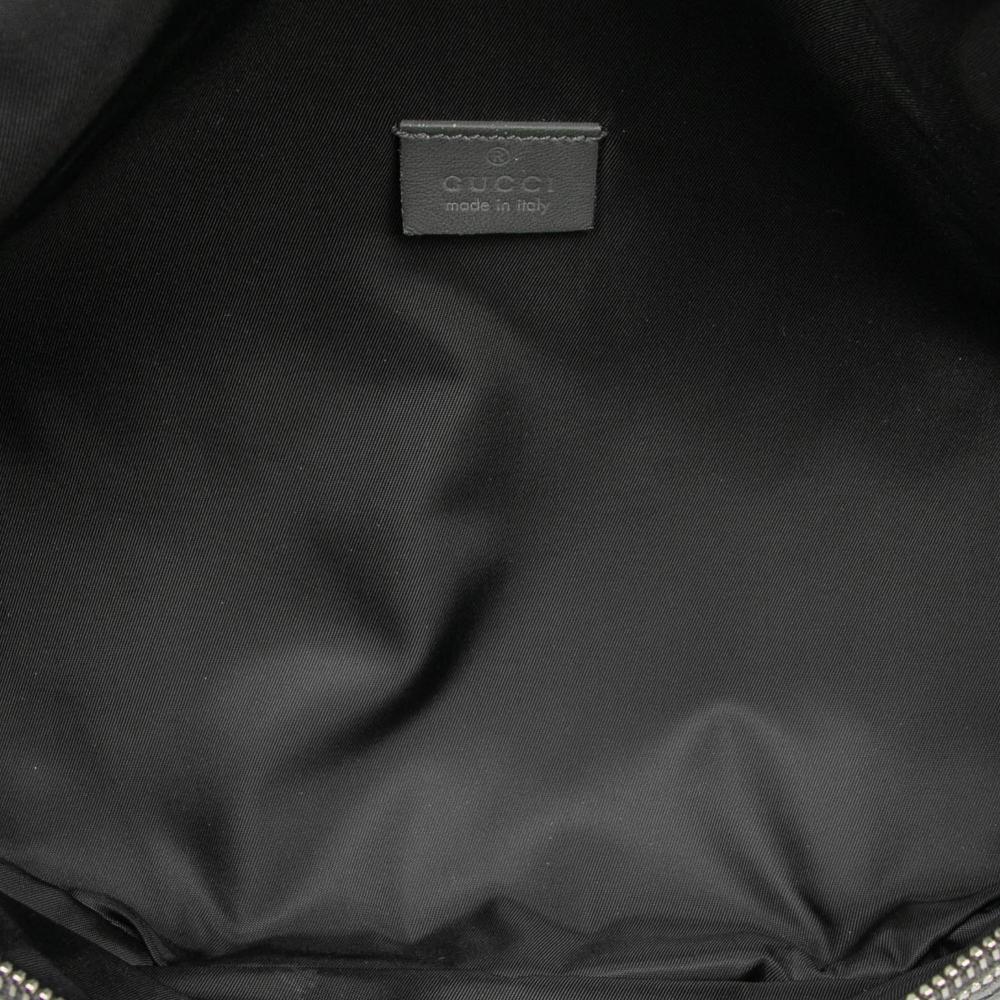 Gucci AB Gucci Black Calf Leather Guccissima Web Belt Bag Italy