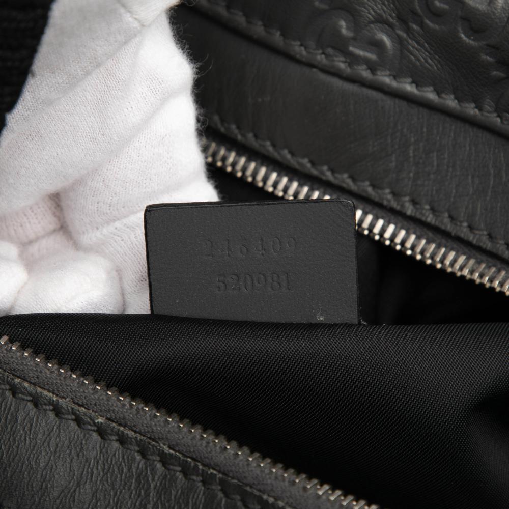 Gucci AB Gucci Black Calf Leather Guccissima Web Belt Bag Italy