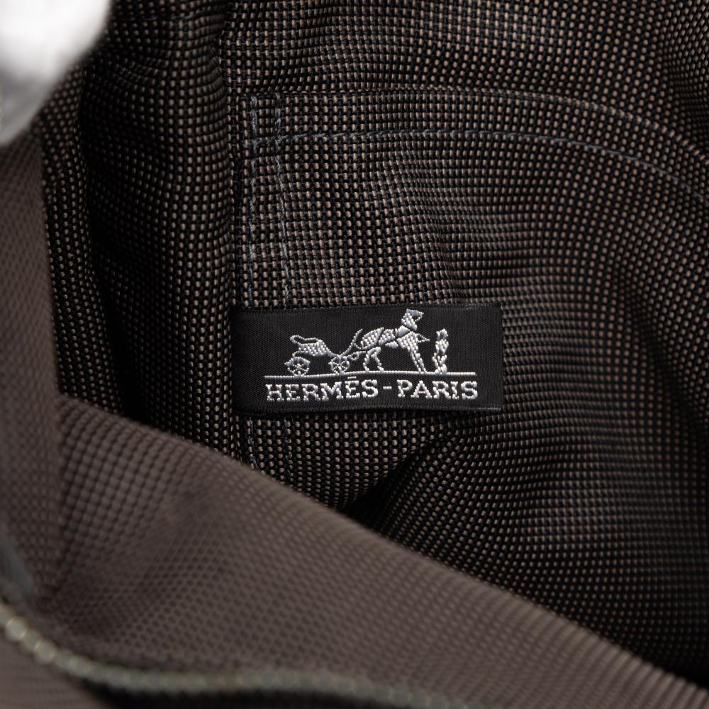Hermès AB Hermès Gray Canvas Fabric Herline Backpack PM France