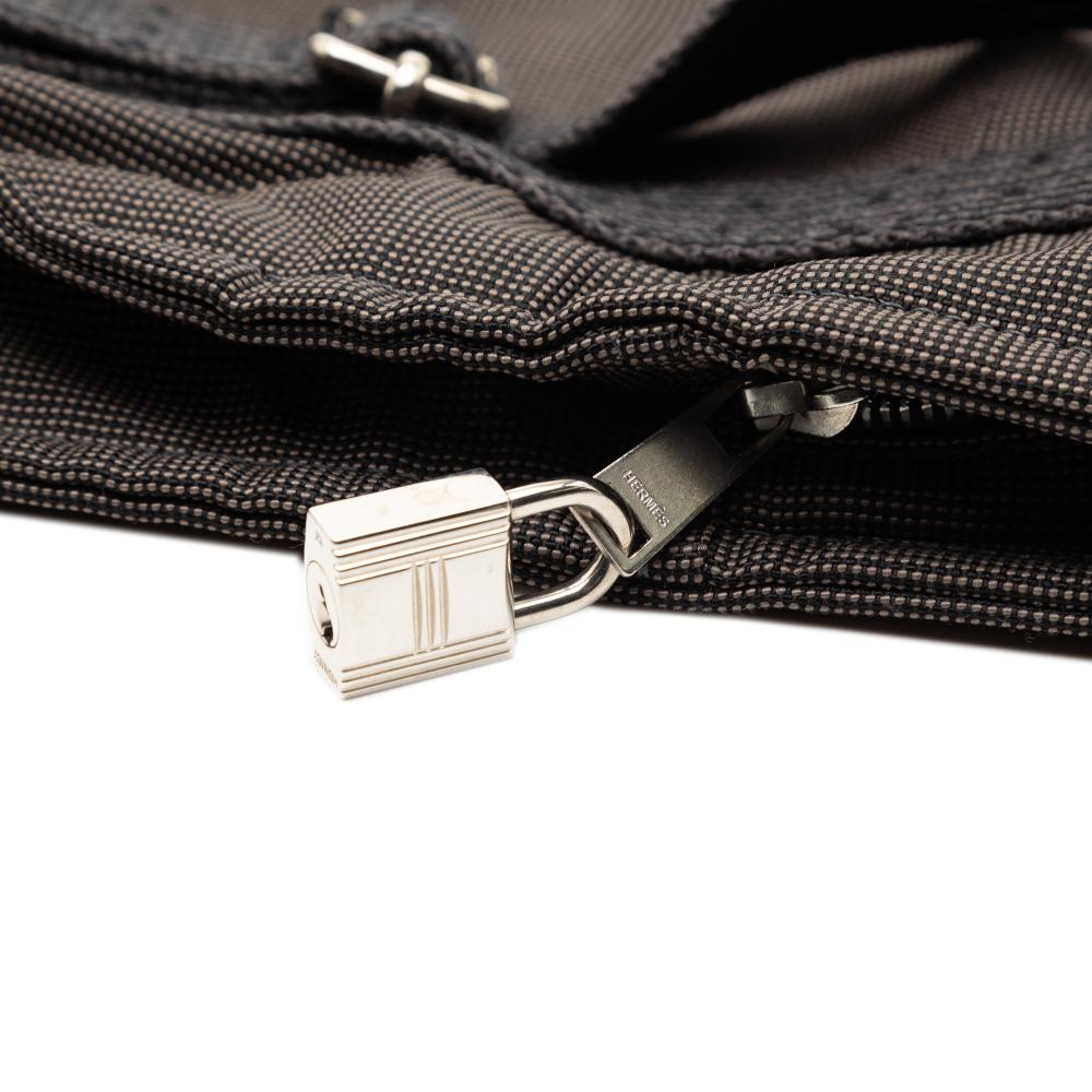 Hermès AB Hermès Gray Canvas Fabric Herline Backpack PM France