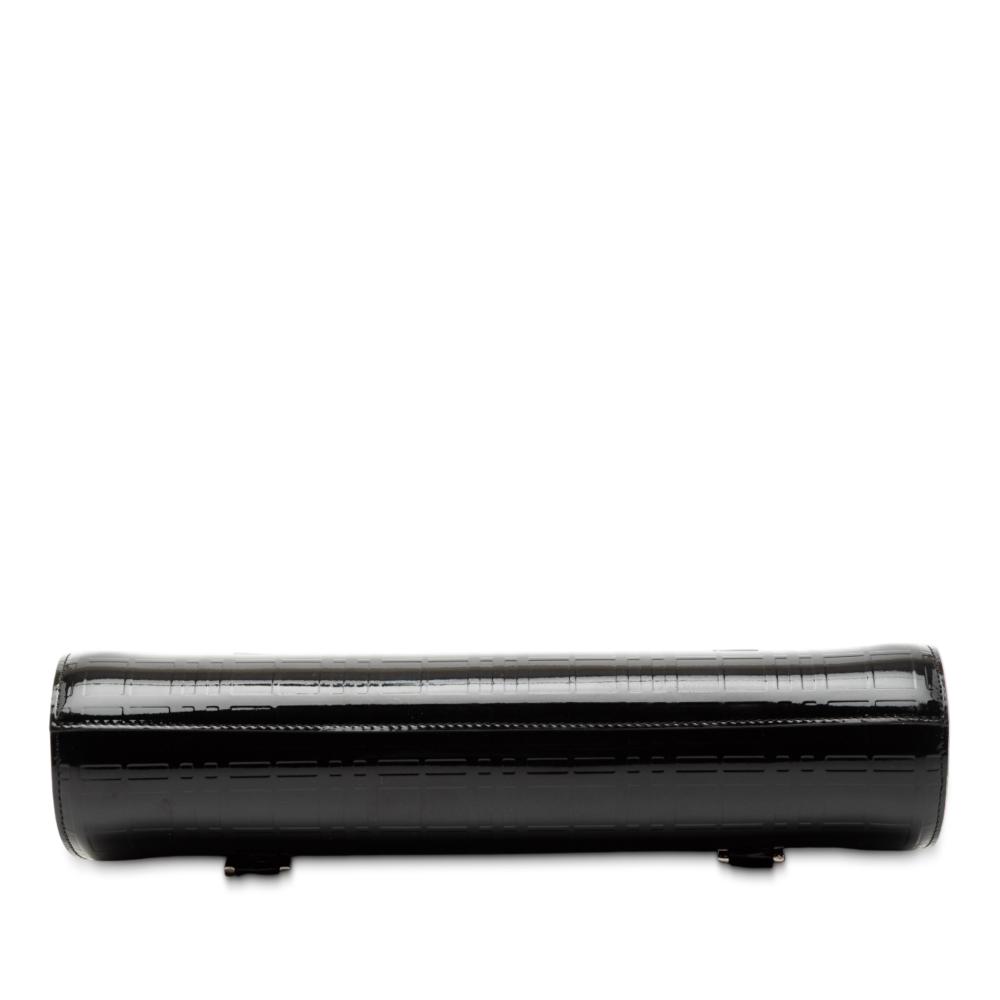 Burberry B Burberry Black Patent Leather Leather House Check Embossed Patent Shoulder Bag United Kingdom