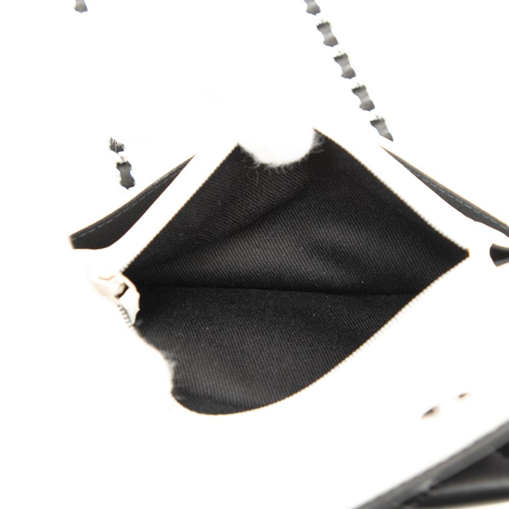 Chanel White CC Bicolor Quilted Lambskin Double Sided Wallet on Chain France