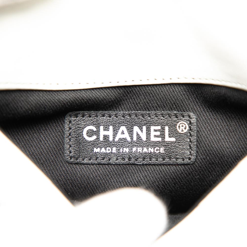 Chanel White CC Bicolor Quilted Lambskin Double Sided Wallet on Chain France