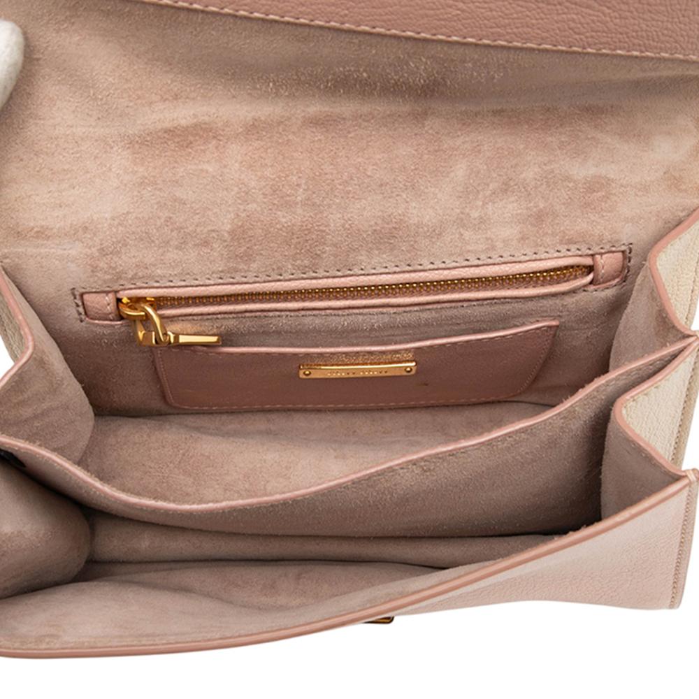 Miu Miu B Miu Miu Brown Nude with Pink Light Pink Goatskin Leather Bicolor Madras Crossbody Italy